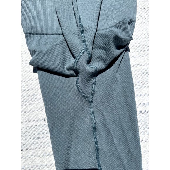 Gymshark Legging Women Small Green Ribbed Hight-waist Full Lengh Logo Activewear - Picture 6 of 9